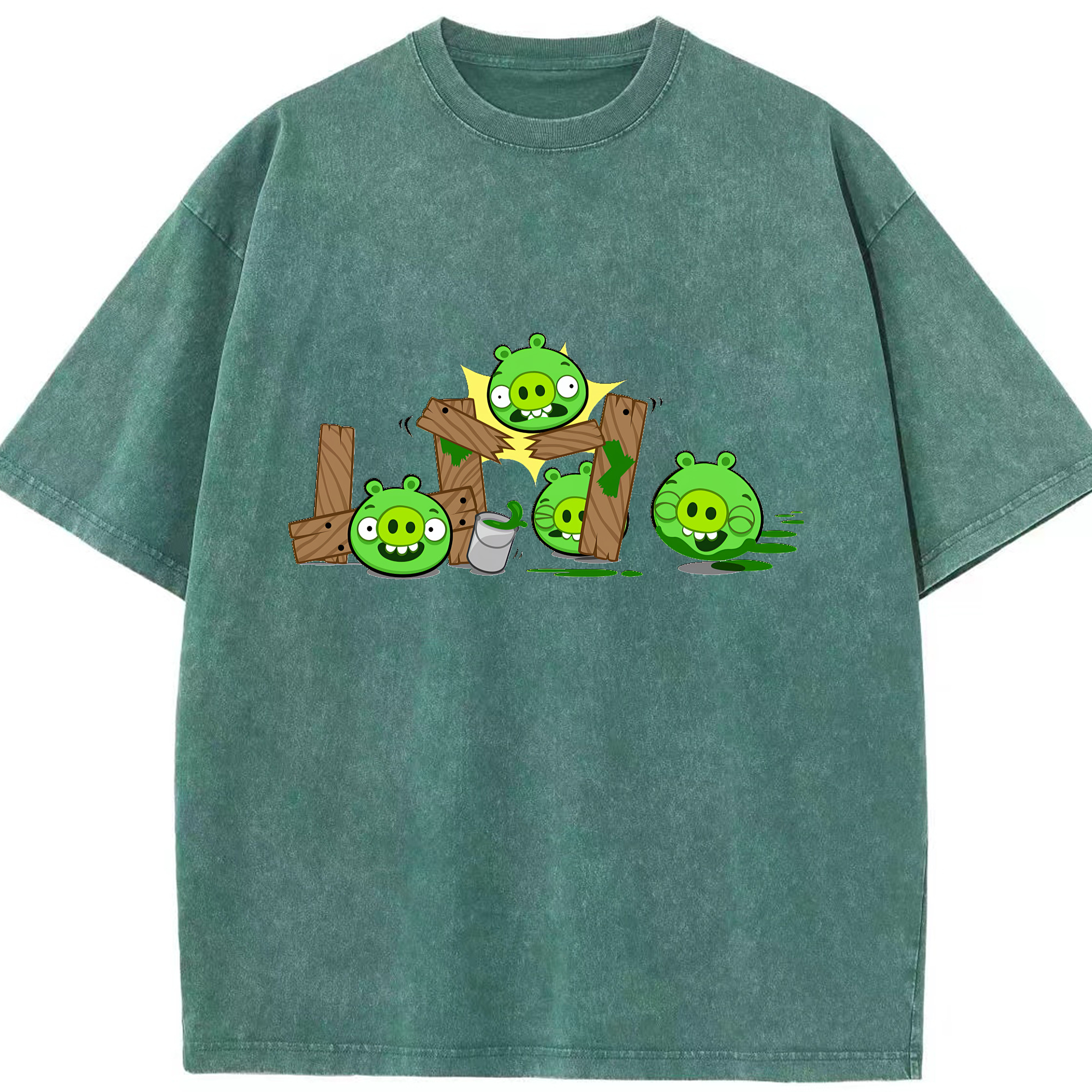 （画像用） Angry Birds アングリーバード 綿100% ヴィンテージ風 半袖Tシャツ（フロントプリント）